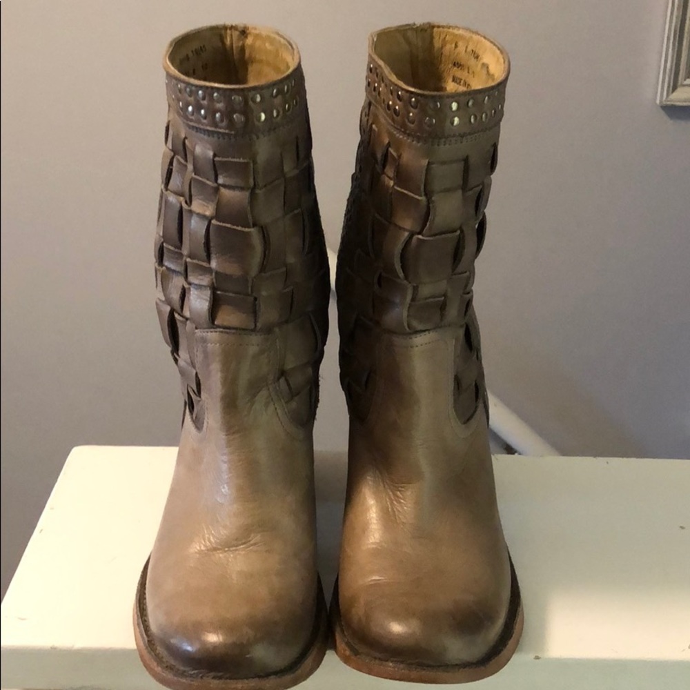 FRYE Grey Studded Boots